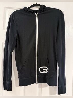 Cyclebar Black Zip Hoodie with White Trim